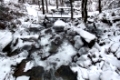 detail of a waterfall near Todtnau, a town in the Black Forest in Germany at winter time